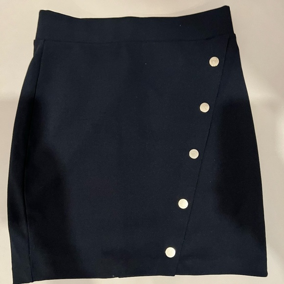 Dynamite Skirt in Black with Gold Buttons - Picture 1 of 3